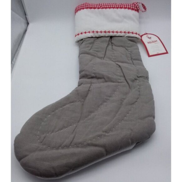 Pottery Barn Kids Paul Snowman Snowflakes Christmas Holiday Stocking Quilted - Picture 6 of 10